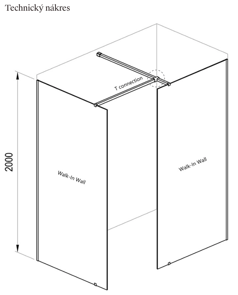 Sprchový kout Walk-In model Double Wall-technicky-list